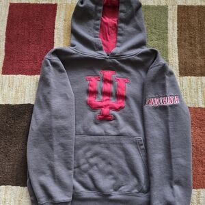 SOLD - Youth IU Indiana Hoosiers Colosseum Hoodie Crimson Red and Gray Crimson